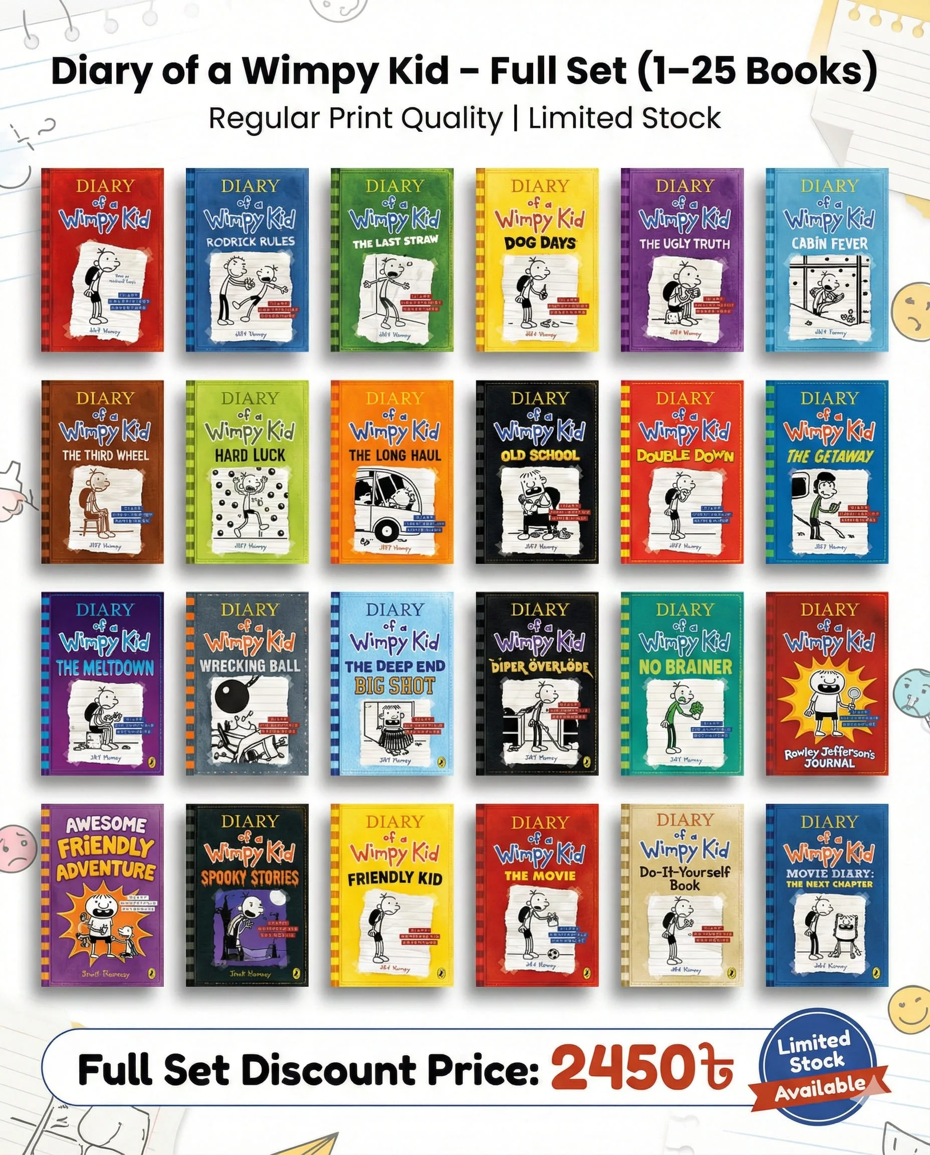 Diary of a Wimpy Kid - Full Set (1-25 Books)